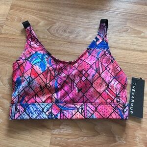 Jessica Simpson Pink and Blue Patterned Bra